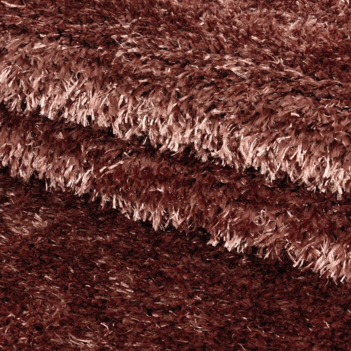 Brilliant Shaggy tapis poils longs rond Ø 80cm cuivré