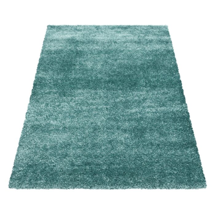 Brilliant Shaggy tapis poils longs rectangle 240x340cm bleu aqua