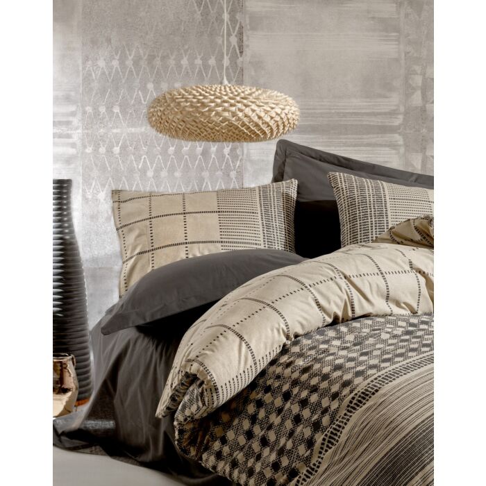 Toprak housse de couette 200x220cm coton renforcé rina anthracite