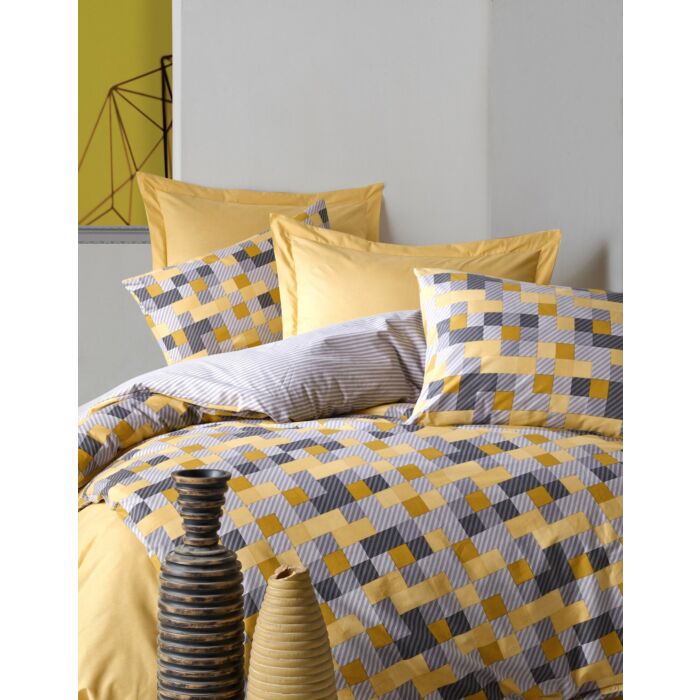Minimal housse de couette 200x220cm coton renforcé elon jaune