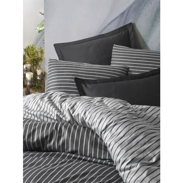 Bamboo housse de couette 200x220cm satin anthracite