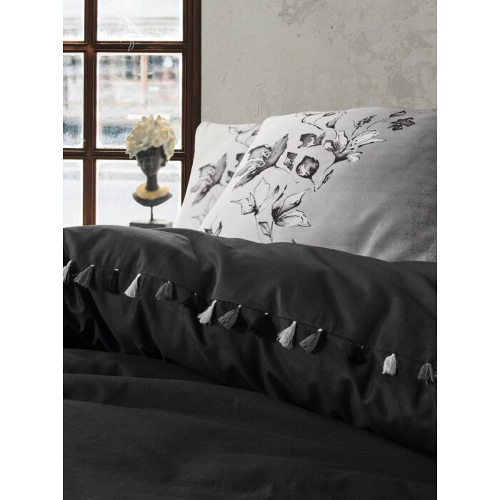 Candy housse de couette 200x220cm coton renforcé daren noir