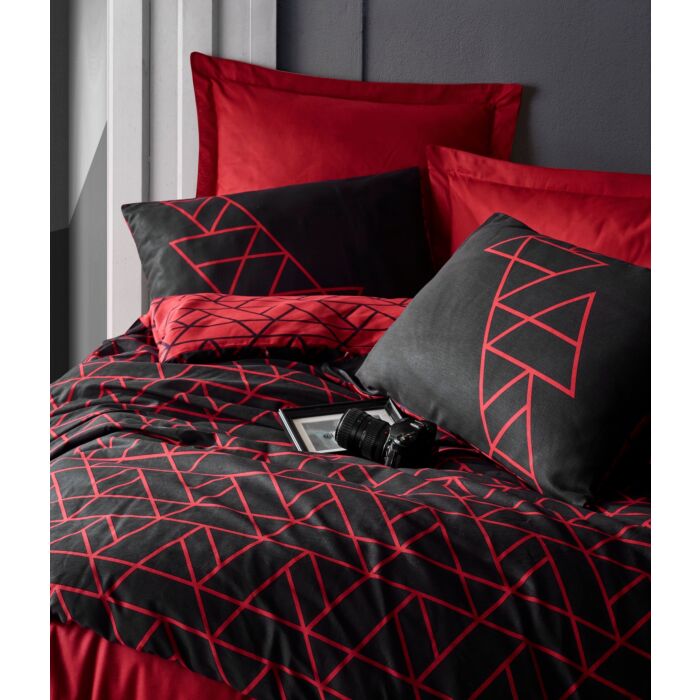 Dark housse de couette 200x220cm coton renforcé shadow bordeaux