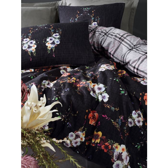 Masculine housse de couette 200x220cm coton renforcé alanis gris