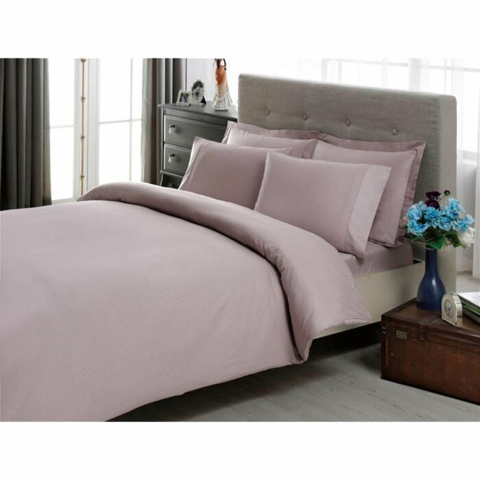 Stripe saten housse de couette 200x220cm violet