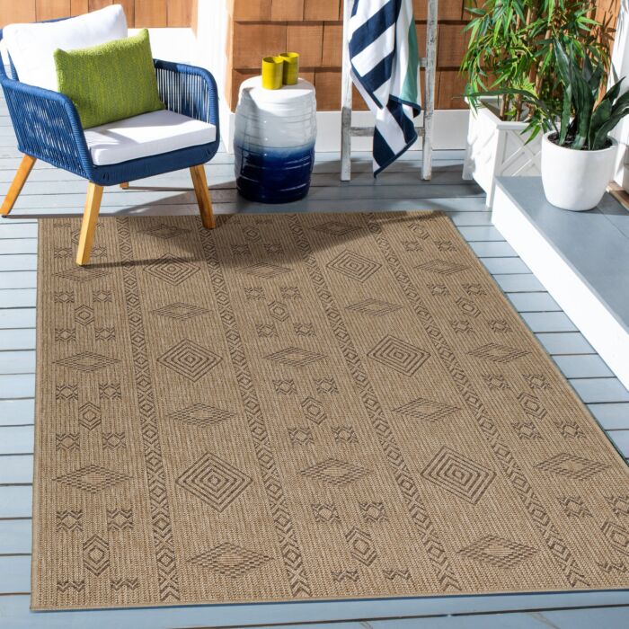 Dhaka Baita tapis extérieur/intérieur rectangle 280x370cm jute noir