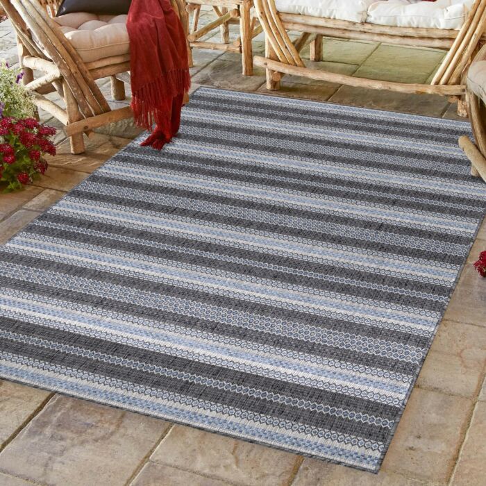 Sunny Faye tapis extérieur/intérieur coureur 80x250cm noir