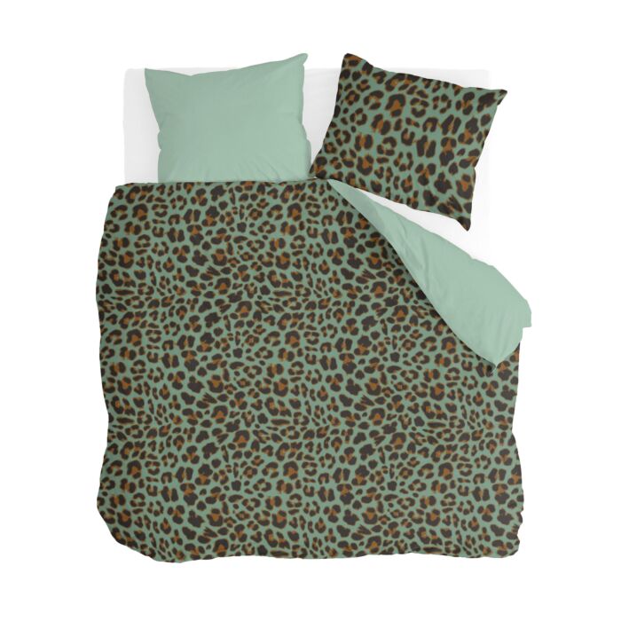 Lazy Leopard dekbedovertrek 200x220cm groen
