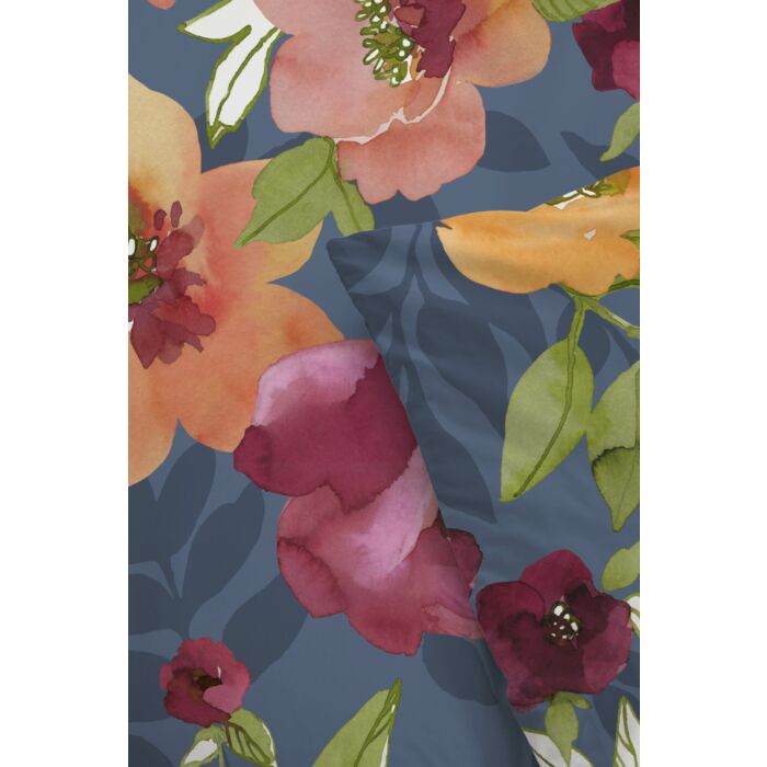 Flowering Peonies dekbedovertrek 200x220cm blauw