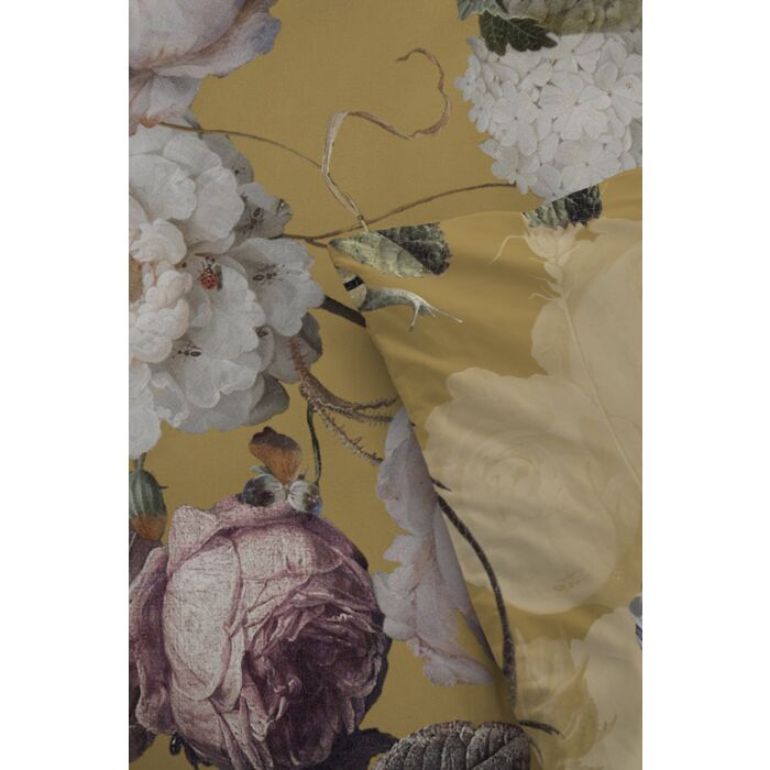 Flowers United dekbedovertrek 200x220cm okergeel