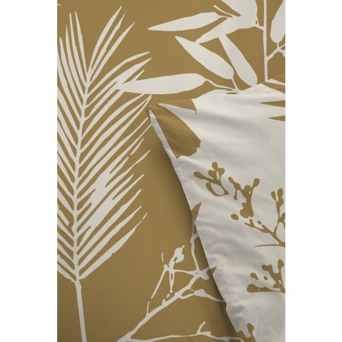 Golden Flowers dekbedovertrek 240x220cm okergeel