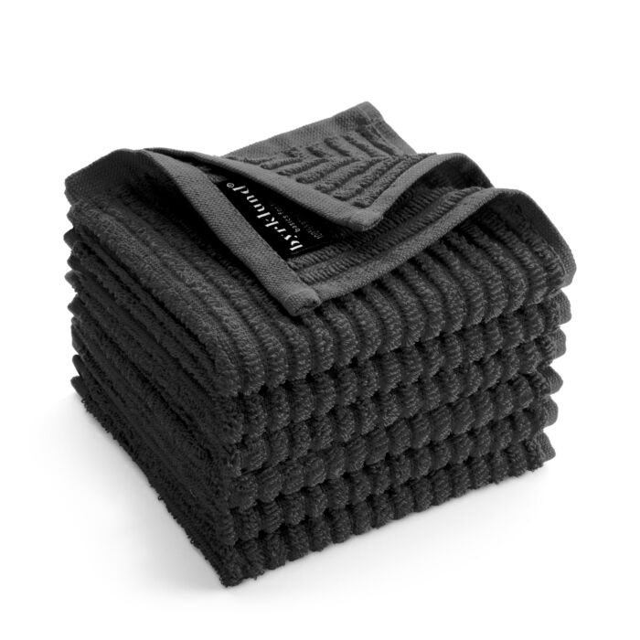Clean & Shiny horeca vaatdoek 30x30cm zwart (6 stuks)