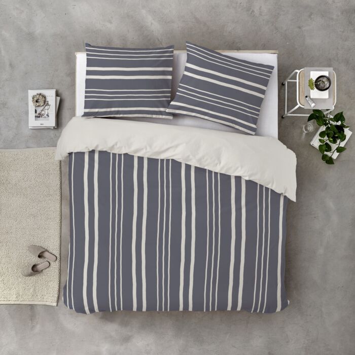 Steady Stripes dekbedovertrek 240x220cm blauw