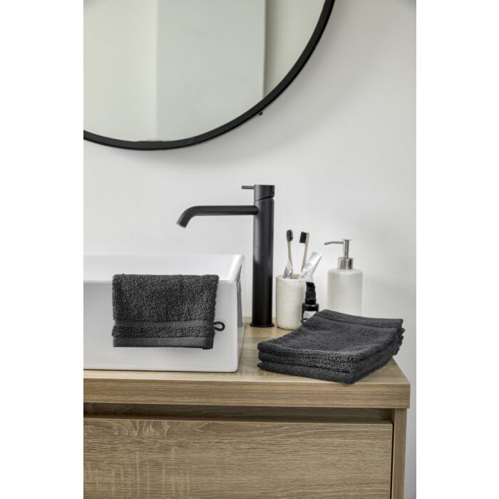 Bath Basics washand 16x21cm antraciet (4 stuks)