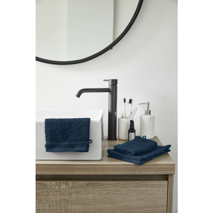 Bath Basics washand 16x21cm donkerblauw (4 stuks)