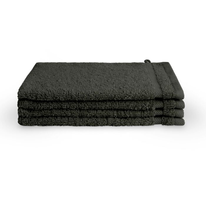Bath Basics washand 16x21cm antraciet (4 stuks)
