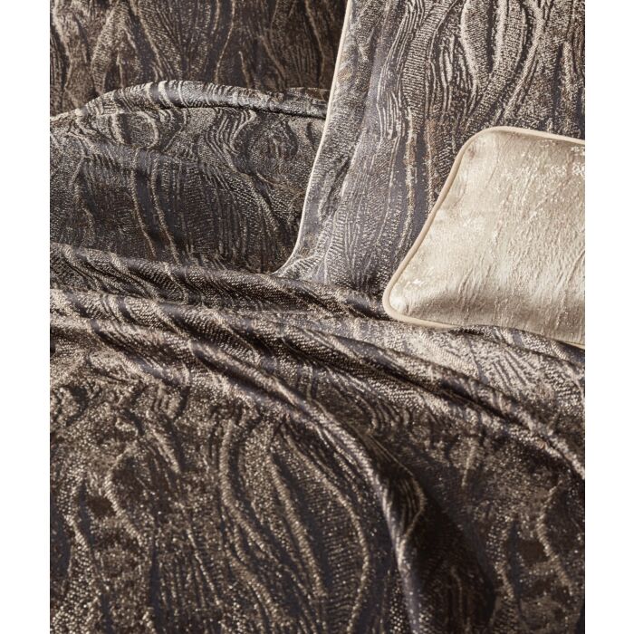 Smart set de couvre-lit 260x250cm polyester avec coussin décoratif et 2 housses de coussin décoratif carita brun