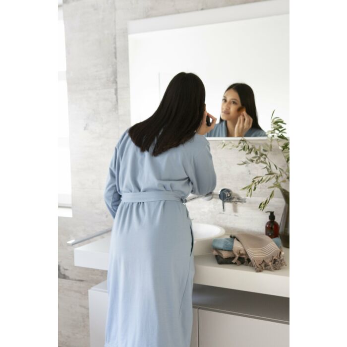 Soft Jersey Robe badjas L/XL blauw/wit