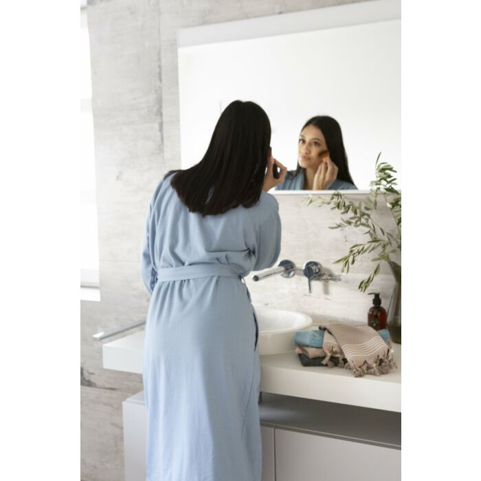 Soft Jersey Robe badjas L/XL blauw/wit