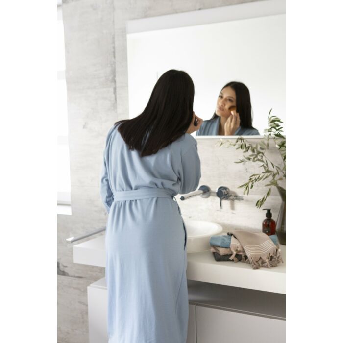 Soft Jersey Robe badjas L/XL blauw/wit