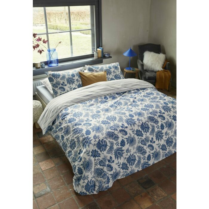 Blue Memories dekbedovertrek 155x220cm blauw/wit