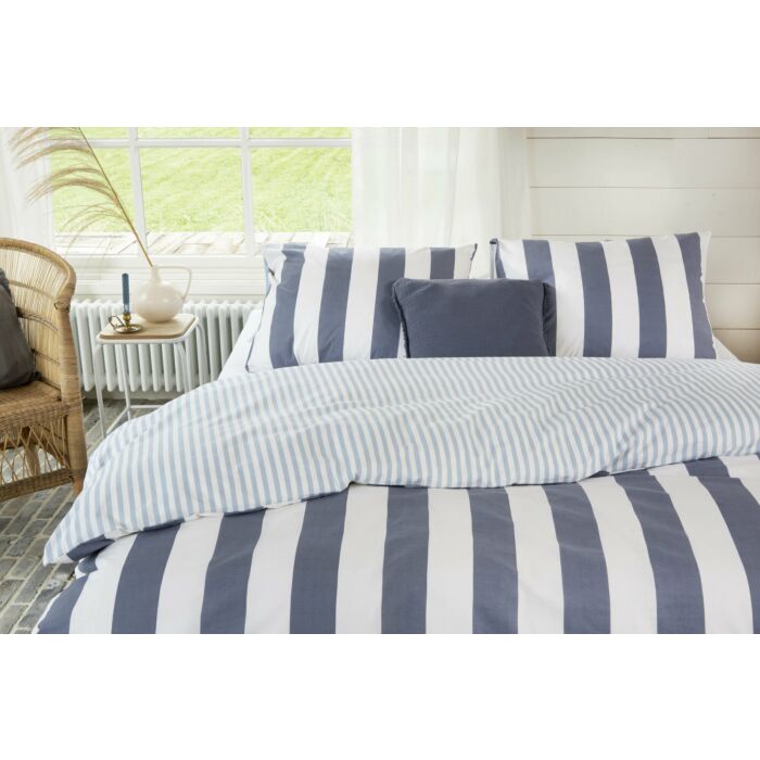 Classic Stripe dekbedovertrek 155x220cm blauw