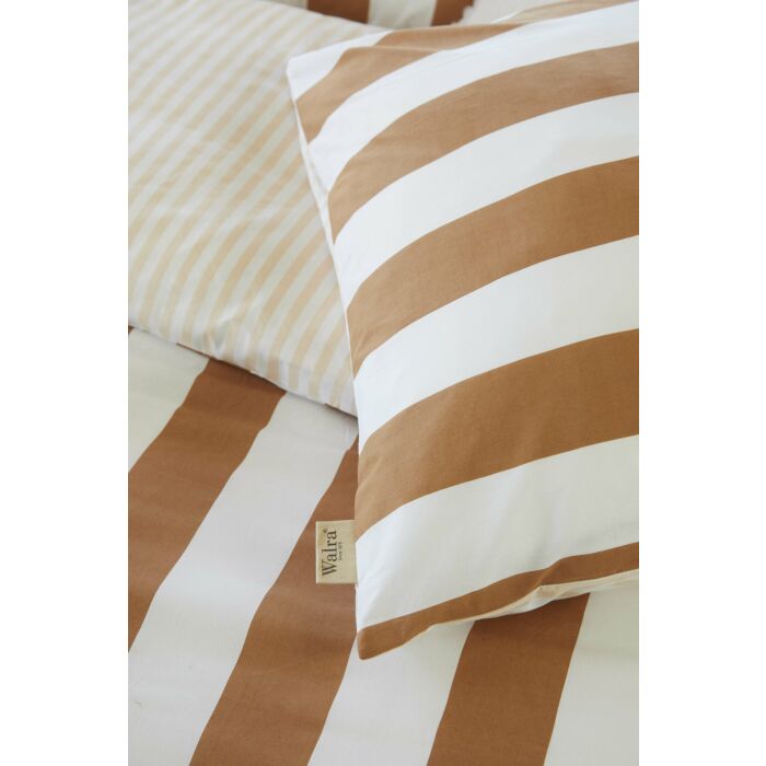 Classic Stripe dekbedovertrek 240x220cm cognac