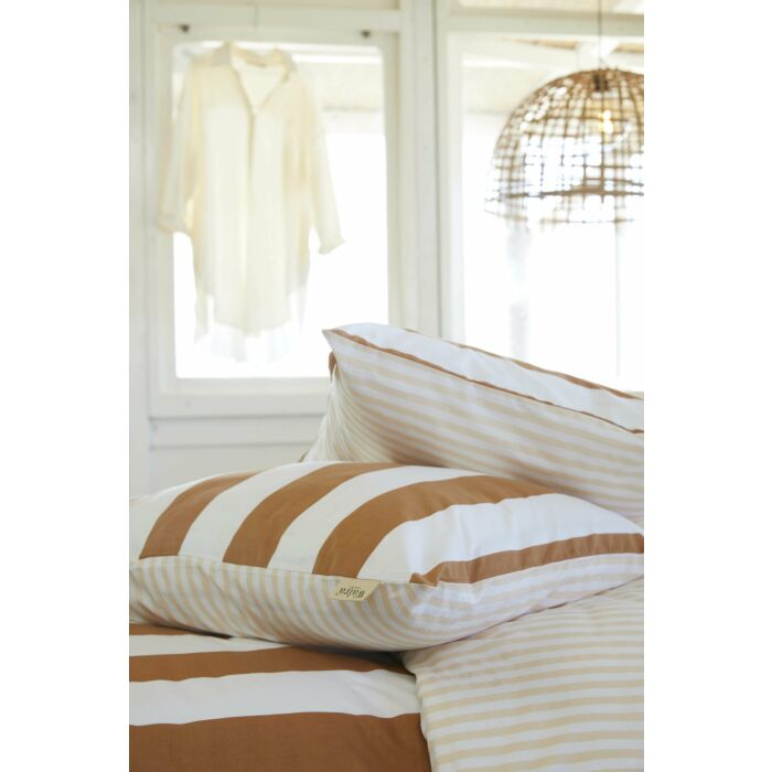 Classic Stripe dekbedovertrek 240x220cm cognac