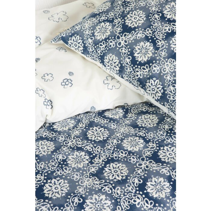 Crossed Flowers dekbedovertrek 135x200cm blauw/off-white