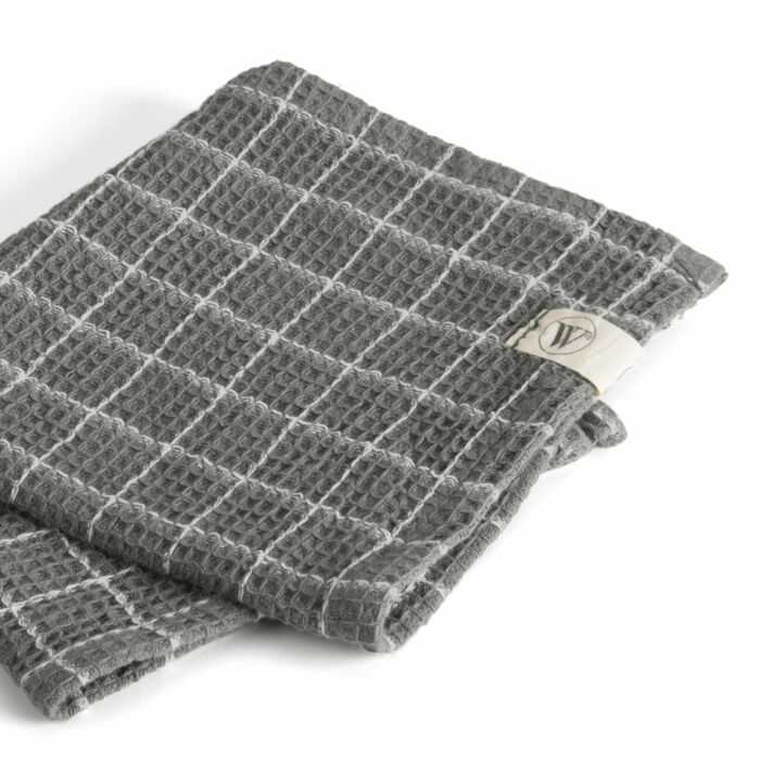 Dry with Cubes vaatdoek 30x30cm off-black (3 stuks)