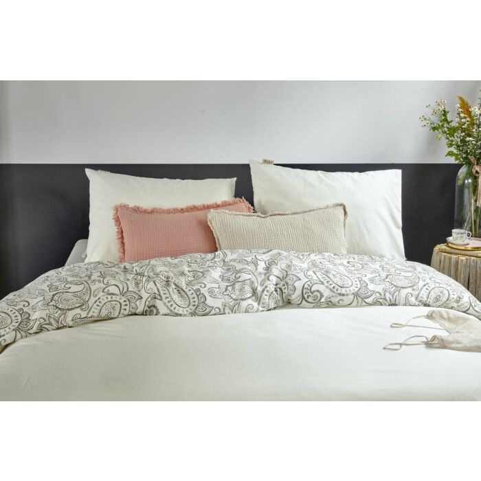 Perfect Paisley dekbedovertrek 140x220cm gebroken wit