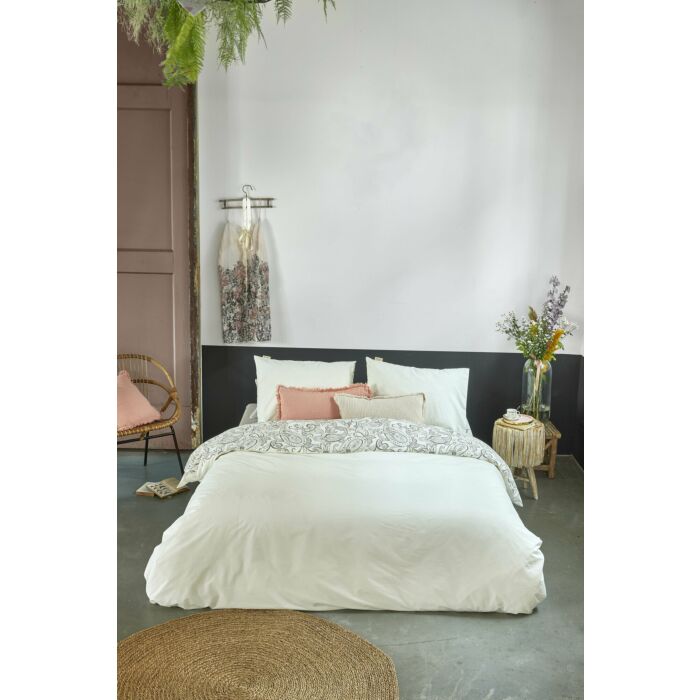 Perfect Paisley dekbedovertrek 200x200cm gebroken wit
