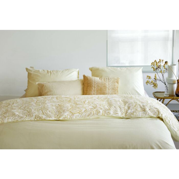 Perfect Paisley dekbedovertrek 200x200cm geel