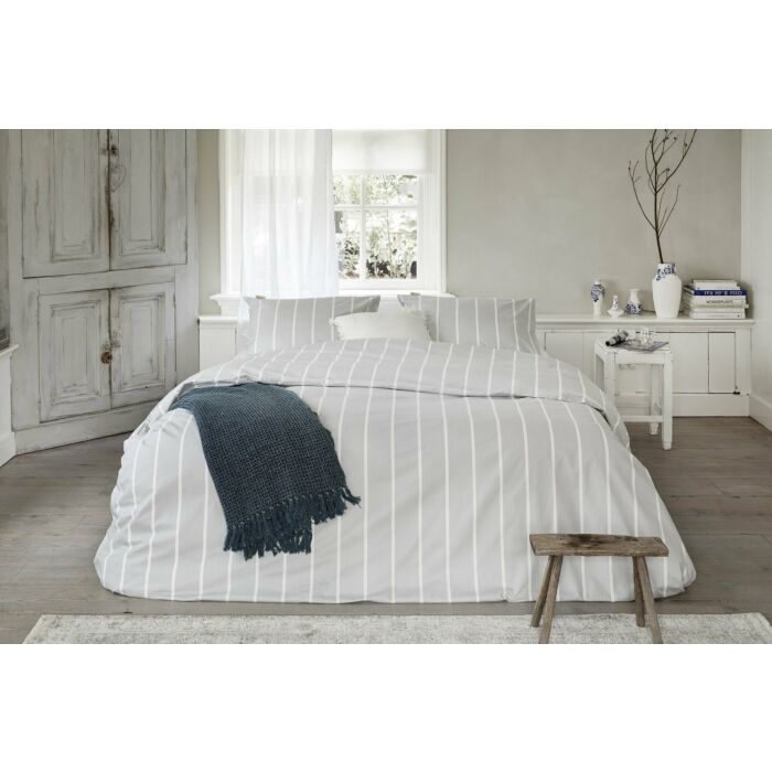 Preppy Pinstripe dekbedovertrek 200x220cm grijs