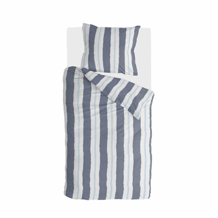 Remade Nautic Stripes dekbedovertrek 155x220cm donkerblauw
