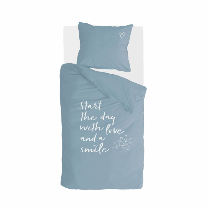 Smile with Love dekbedovertrek 140x220cm jeans blauw