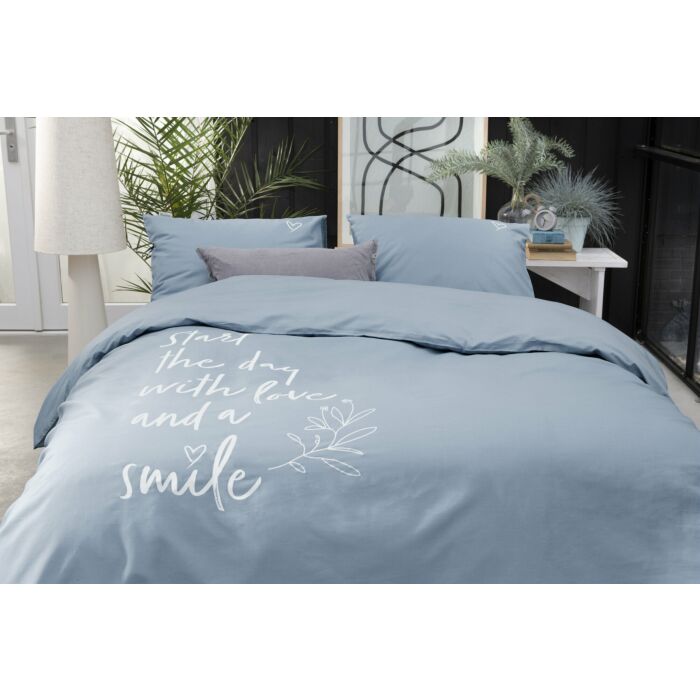 Smile with Love dekbedovertrek 140x220cm jeans blauw