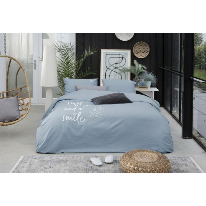 Smile with Love dekbedovertrek 240x220cm jeans blauw