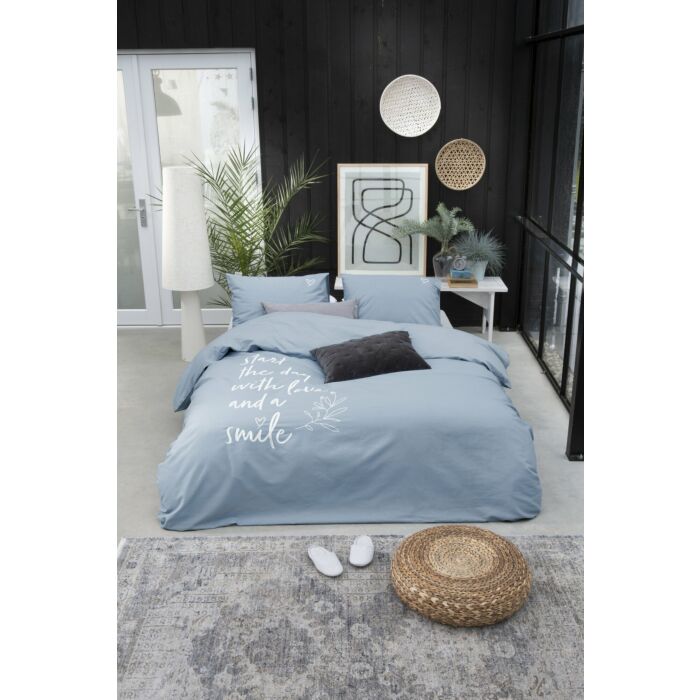 Smile with Love dekbedovertrek 200x220cm jeans blauw