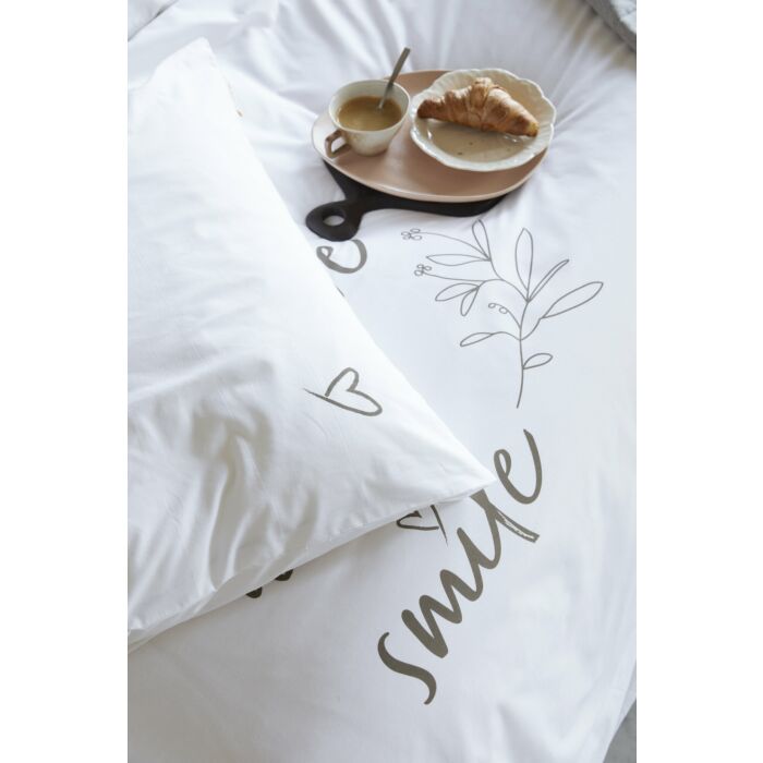Smile with Love dekbedovertrek 155x220cm wit
