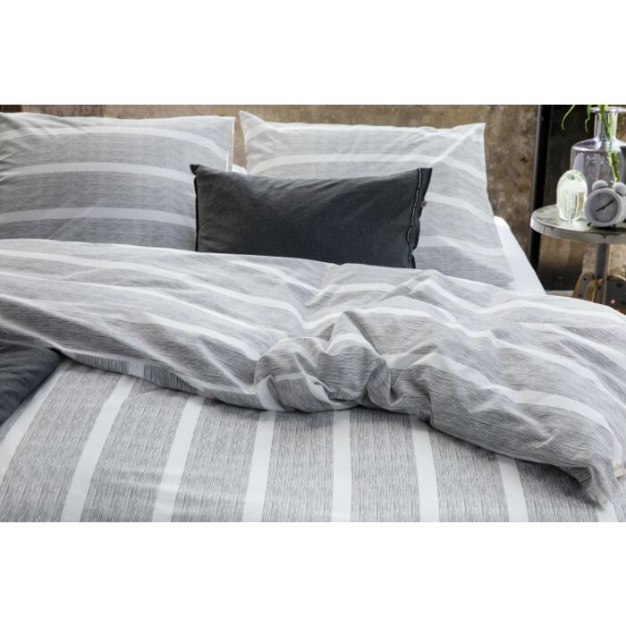 Stripe Along dekbedovertrek 200x220cm antraciet