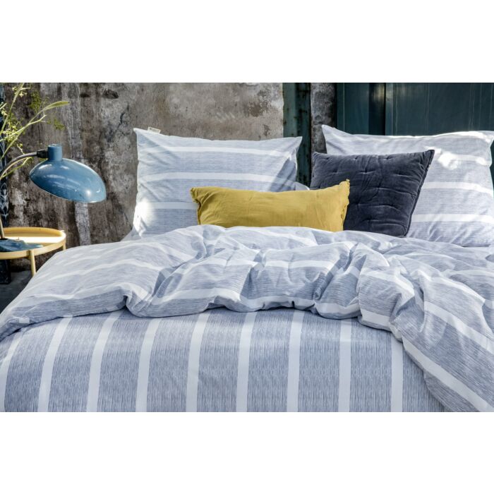 Stripe Along dekbedovertrek 155x220cm blauw