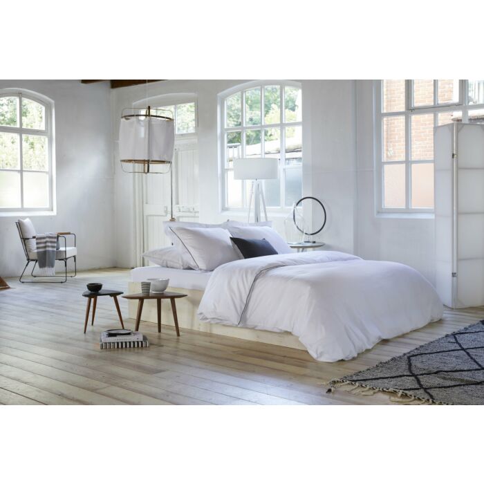 Subtile Stripe dekbedovertrek 135x200cm wit/antraciet