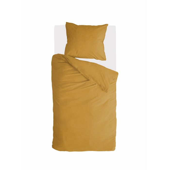 Vintage Cotton dekbedovertrek 135x200cm honing mosterd