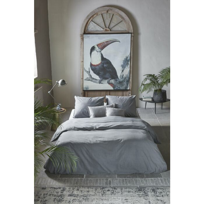 Vintage Cotton dekbedovertrek 140x220cm olifant grijs