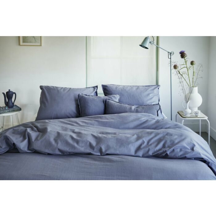 Vintage Cotton dekbedovertrek 155x220cm blauw