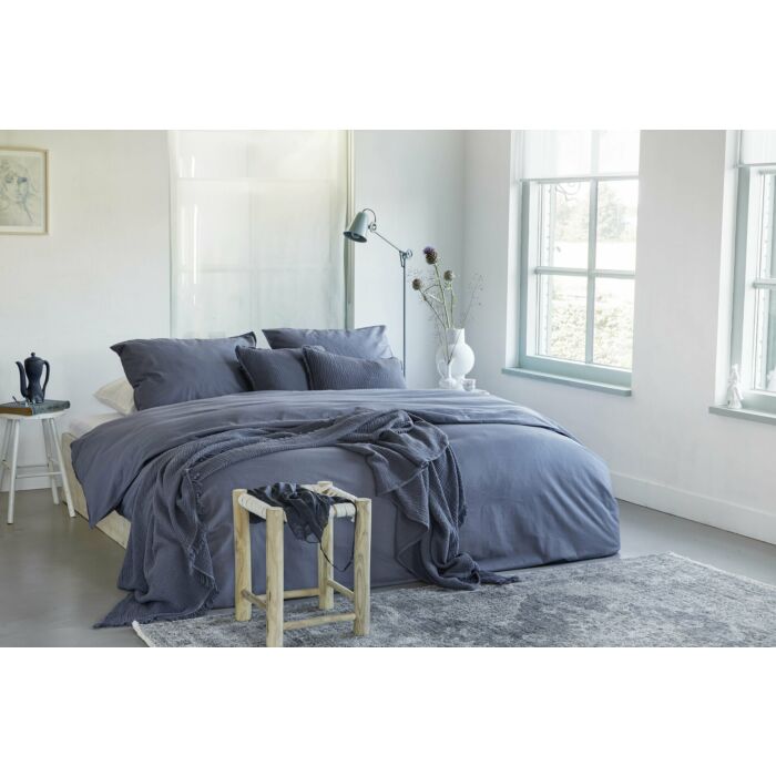 Vintage Cotton dekbedovertrek 240x220cm blauw