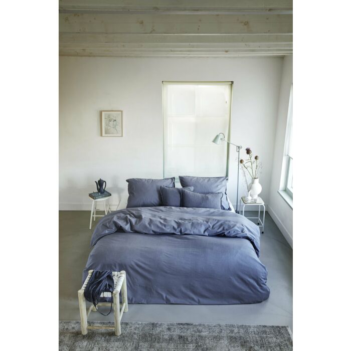 Vintage Cotton dekbedovertrek 155x220cm blauw