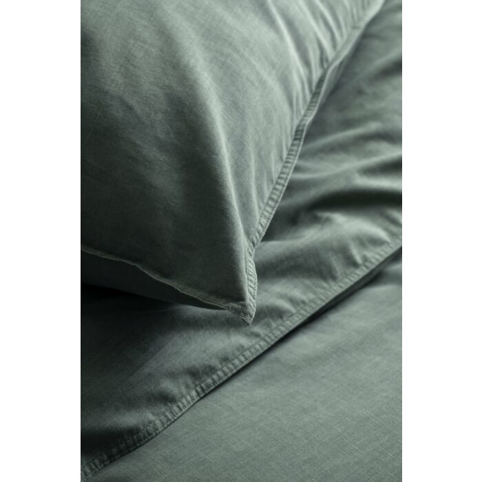 Vintage Cotton dekbedovertrek 140x220cm donkergroen