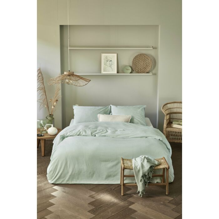 Vintage Cotton dekbedovertrek 240x220cm jade
